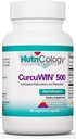 Nutricology CurcuWIN 500 Supplement - Gurkemeje, Curcumin, Økologisk, Curcuma Longa, Pure, Bioavailable, 500mg vegetariske kapsler - 60 Greve