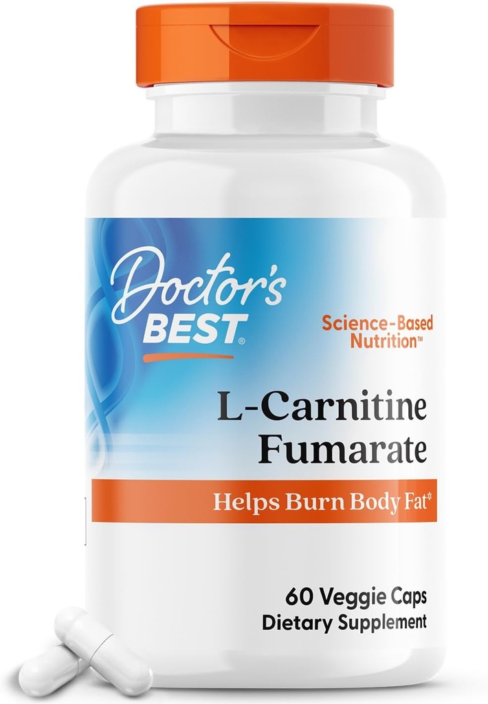 Læger BEST L- Carnitin Fumarate, Hjælper Burn Body Fat, Non- GMO, Gluten Free, Soy Free, Vegan 60 Veggie Caps