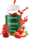 Embody: 60 Skin Gummies Multivitamin Retinol Gummy 124; Vitamin A supplement til Anti- Aging, glødende, Youthly & Clear Skin Budd124; Stærk hår & negle med Biotin, C-vitamin, B12 & Zink