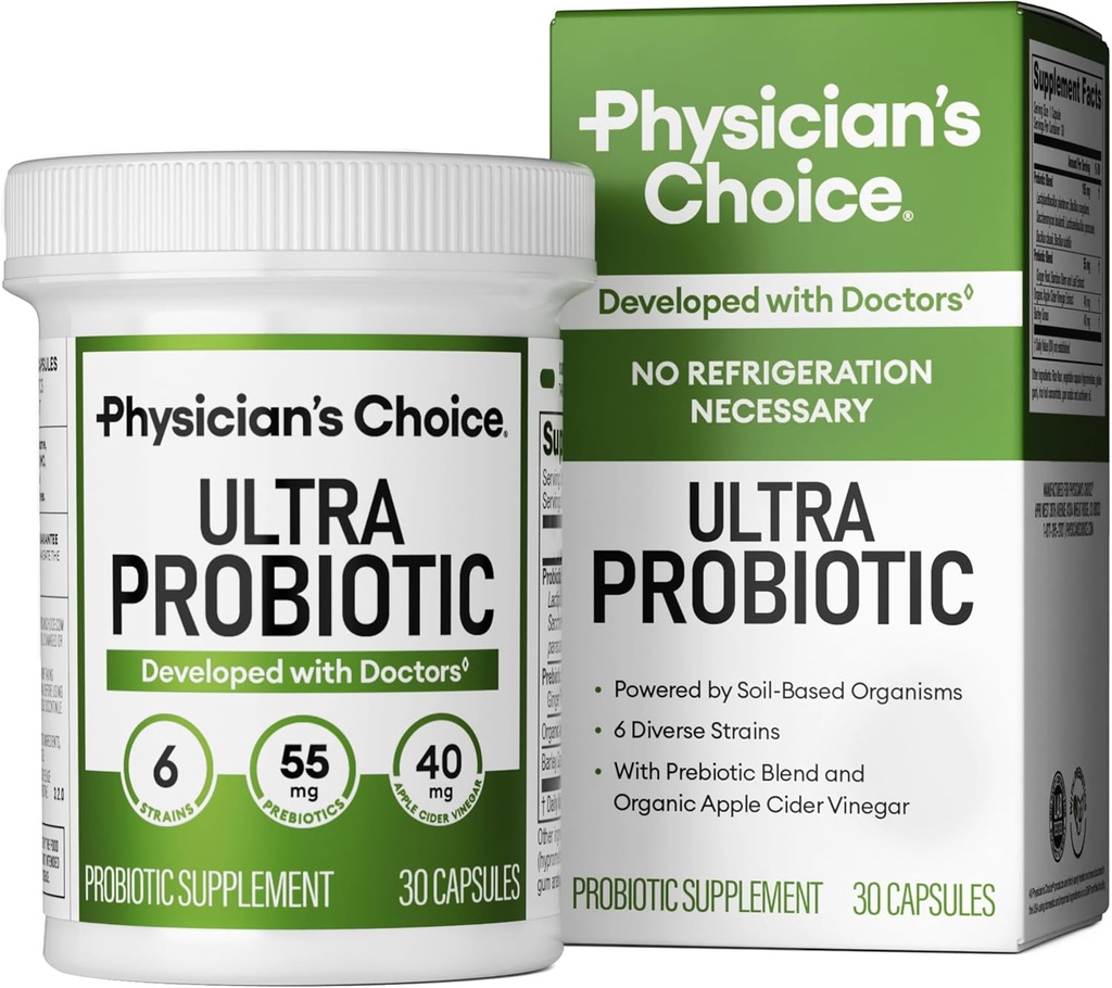 Ultra Probiotika - 60B SBO Probiotika - 6 Stammer - Jord baseret - Avancerede Probiotiske Brugere - Probiotika for kvinder & mænd - fordøjelsessygdomme - Understøtter lejlighedsvis obstipation, Gas & Bloating