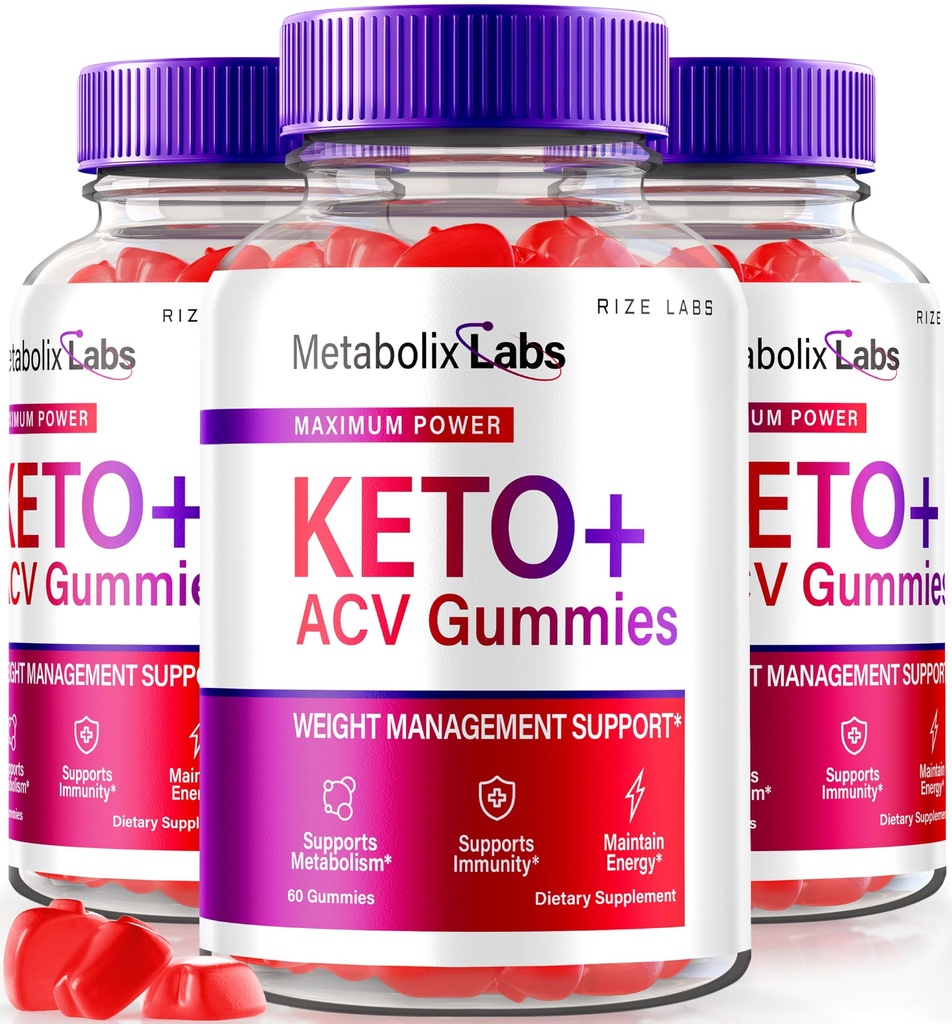 rize laboratorier - - Metabolix Labs Keto Plus ACV Gummies - Weight Management Support Apple Cider Vincipes Supplement (180 Gummies)