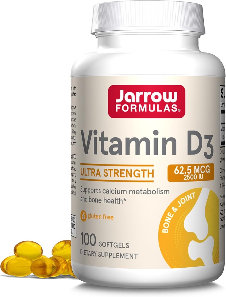 Jarrow Formulas MagMind Brain Health Kapsler og vitamin D3 Softgels - Hjerne supplement til hukommelse støtte og ben sundhed - 90 Tæl og 100 Tæl