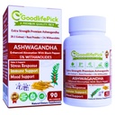 Premium Ashwagandha kapsler med sort peber. Kraftfulde 5% Wthanolides fra Ashwagandha pulver & 20: 1 Extract 90 ct. Natural NonGMO NO Rice Powder NO Filler