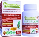 Premium Ashwagandha kapsler med sort peber. Kraftfulde 5% Wthanolides fra Ashwagandha pulver & 20: 1 Extract 90 ct. Natural NonGMO NO Rice Powder NO Filler