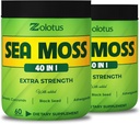 Zolotus (2 pakker 60 kapsler Sea Moss Supplement 40 i 1, med gurkemeje Curcumin, Ashwagandha Root, Bladerwrack for immunsystemet, Body Balance & Heart Health