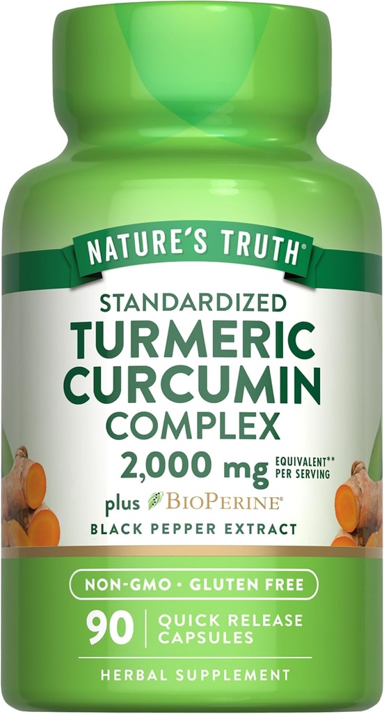 Nature 's Truth Gurkemeje Curcumin Kapsler Budding- 124; 2000mg