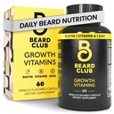 The Beard Club - Biotin Beard Growth Vitaminer - Support A Thicker Fuller Beard, Udfyld plastre - Minerals & Multi- Vitaminer Hjælp Support og Stimulere Healthier Facial Hårvækst