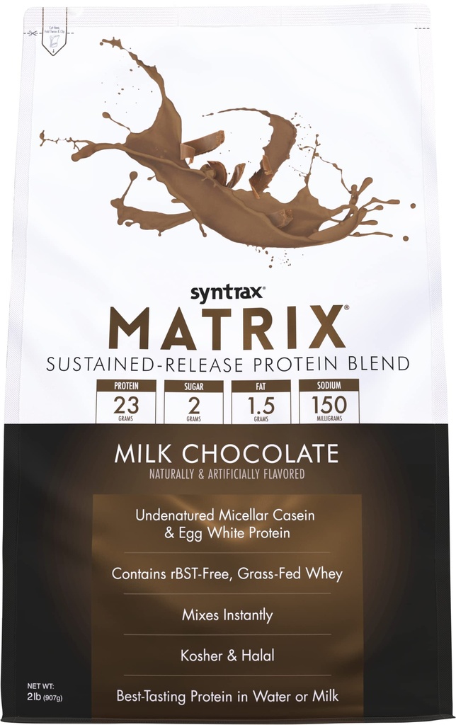 Syntrax Nutrition Matrix - Vedvarende-Release Protein Blend, Milk Chocolate 2 lbs.