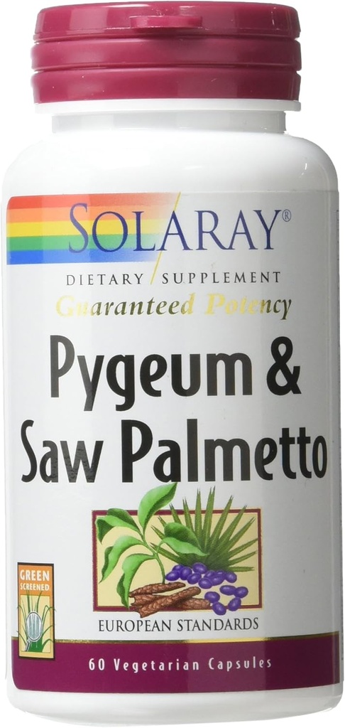 Solaray Pygeum og Saw Palmetto Supplement, 60 Greve