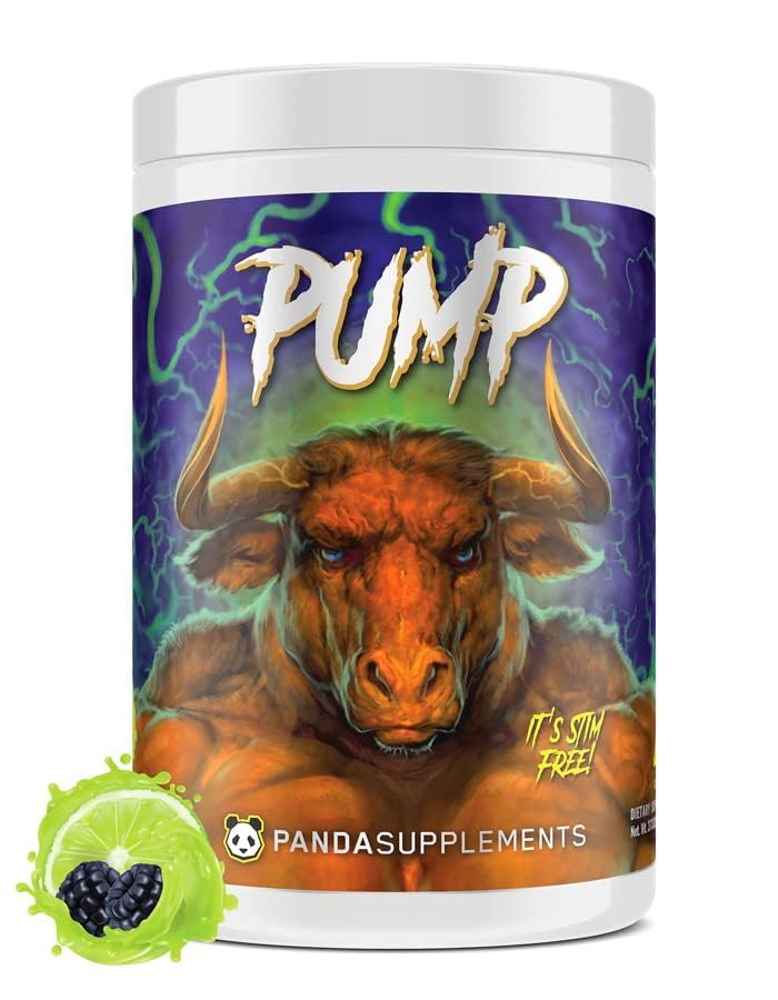 Underground Bio Labs Panda Supps Pump, Pre- workout, No- Clup Formel w / 10G L- Citrullin Malate, Alpha GPC, Lions Mane, CognatiQ ™, VasoDrive- AP ® 40 Scoops (BlackBerry Lime)