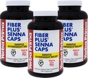 Yerba Prima Fiber Plus Senna kapsler, 180 Greve (3 Pack) - genert Overnight Relief, USA Made, Non- GMO, Gluten- Free