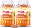 Calcium Magnesium Zinkgummier med vitamin D3 & K2 - Høj Absorption Magnesium Glycinat 400mg - Sukker Free Calciumsupplement - Support Nerve Muskel Mood & Immunitet - for voksne Mænd Kvinder Kids