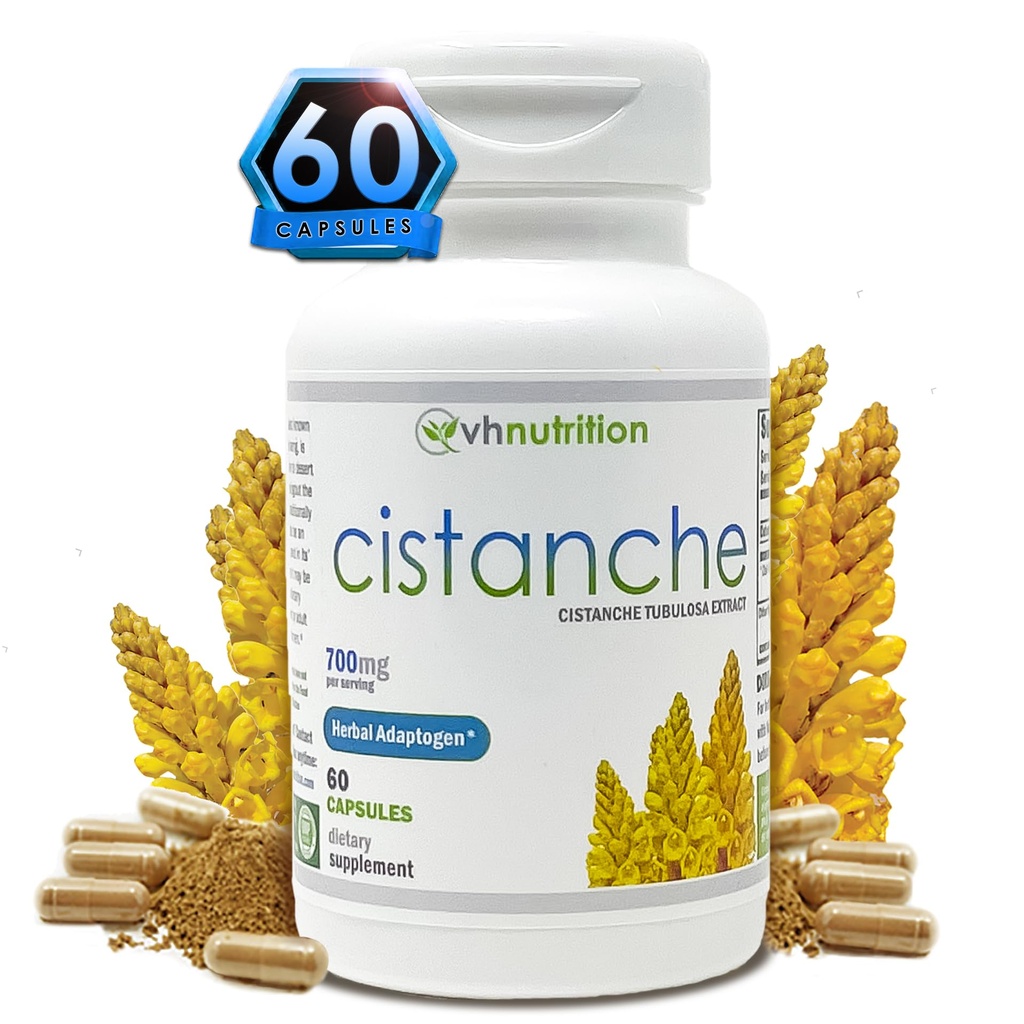 VH Nutrition CISTANCHE | Cistanche Capsules | Hormone Support Supplement for Men* | 700mg per Serving | Standardized Cistanche tubulosa Extract for Energy, Vitality, and Well-Being | 60 Capsules