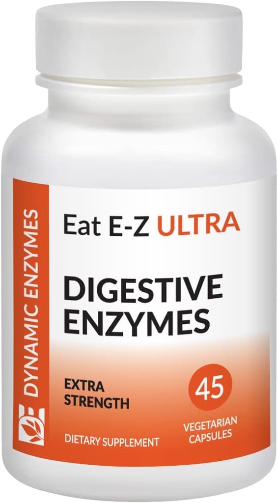 Eat E- Z Ultra (45 Greve) fordøjelsesenzymer til Gut Health; Anti- Bloating; fordøjelsesenzymer til immunsupport124; 45 Greve
