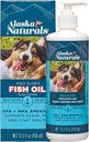 Alaska Naturals Wild Alaska Fish Oil supplement til hunde hud og coat med EPA DHA Omega 3 Fedtsyrer Bæredygtig flydende fødevarer Topper 15.5 oz. Pumpe
