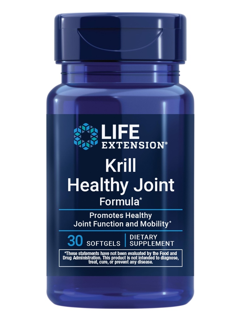 Life Extension Krill Sund Fælles Formel, Krill Olie, hyaluronsyre, Den carotenoide astaxanthin for sunde Joints, Sund Krop, Gluten- fri, Non- GMO, 30 bløddele