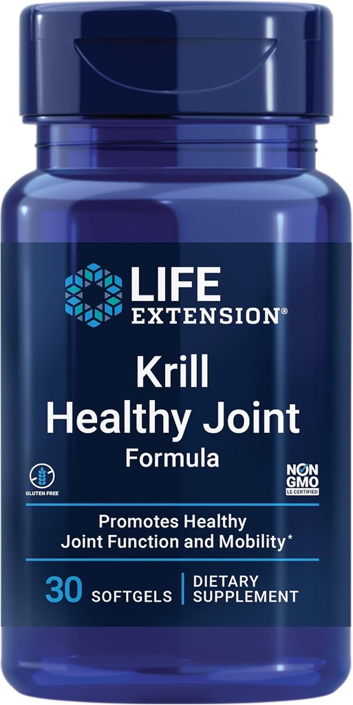 Life Extension Krill Sund Fælles Formel, Krill Olie, hyaluronsyre, Den carotenoide astaxanthin for sunde Joints, Sund Krop, Gluten- fri, Non- GMO, 30 bløddele