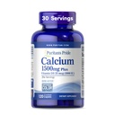 Puritans Pride Absorbable Calcium 1500 mg Plus D3 25mcg 1000 IE, Kosttilskud til knogler, hjerte, nerve, muskel og immunforsvar, 120 overtrukne kapsler