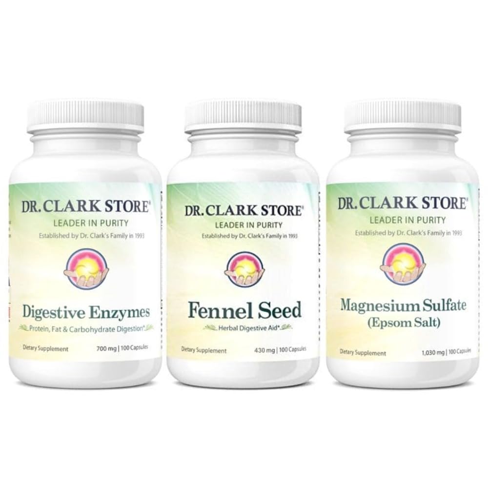 Dr. Clark Store Flat Tummy & Debloating Kit - Naturlig fordøjelsesstøtte til Bloating Relief, Flat Mave & Forbedret Gut Sundhed