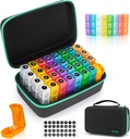 Månedlig Pill Organizer 3X en dag med 7-dages rejse Medicine Organizing Bag, Medicin Pill Box med 32 daglige afdelinger, 31 dag Pill Holder 30 dag Pill sag for vitamin, tillæg og medicin