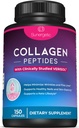 Sunergetic Premium kollagen peptider kapsler - 2500 mg VERISOL kollagen peptider type 1 & type 3 - Multi kollagen supplement til støtte fælles sundhed, hår, hud & negle - 150 kollagen kapsler