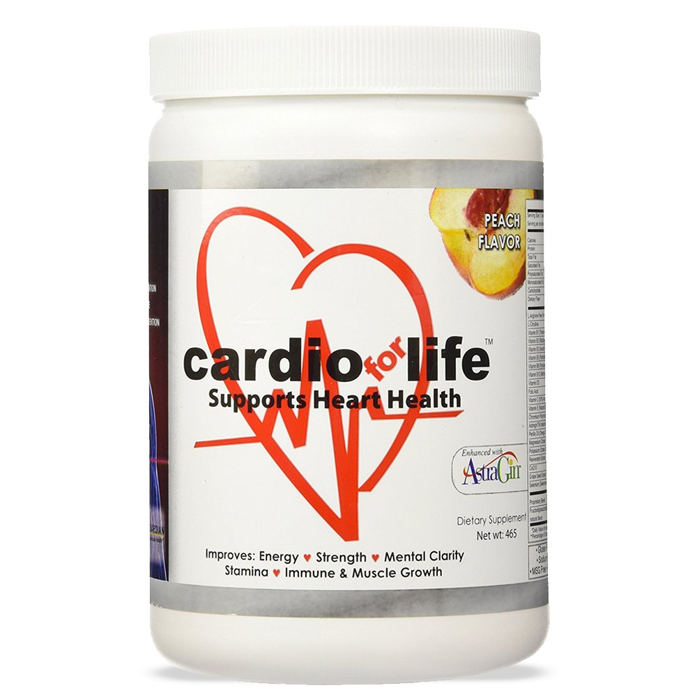 Cardio for Life L- Arginin Powder 16oz - Natural Nitric Oxide Supplement Kardiovaskulær Forøg energi - Peach