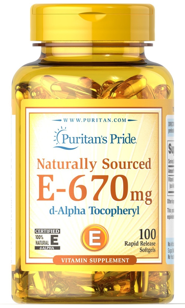 Puritans Pride Vitamin E - 670 mg 100% Natur- 100 Softgels
