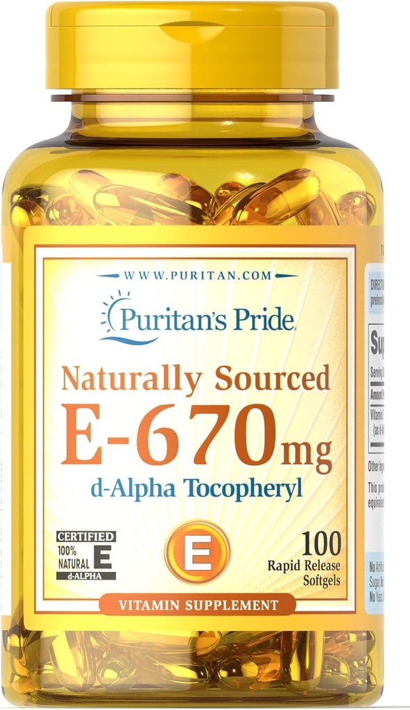 Puritans Pride Vitamin E - 670 mg 100% Natur- 100 Softgels