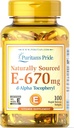 Puritans Pride Vitamin E - 670 mg 100% Natur- 100 Softgels