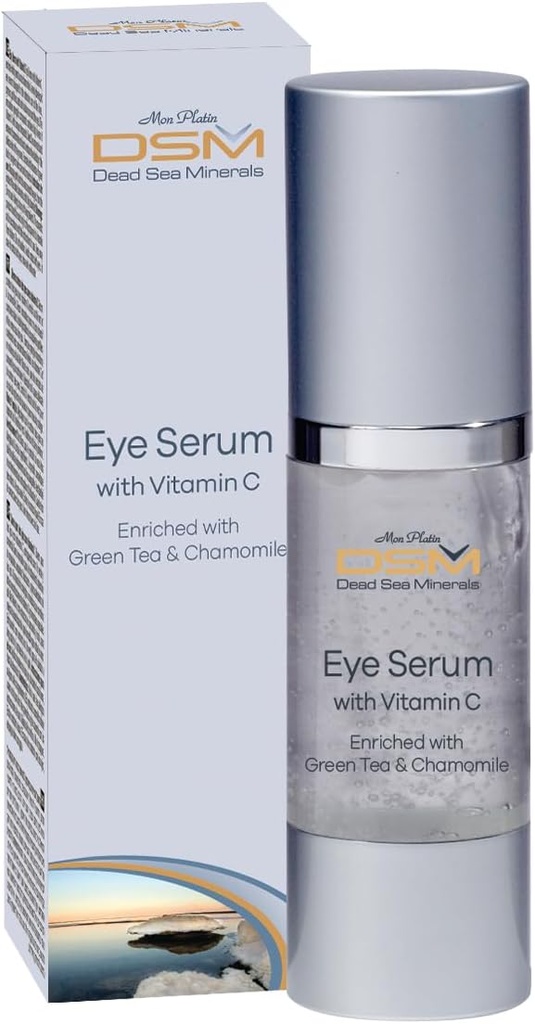 Mon Platin, DSM, Dead Sea Minerals, Mineral Serum Eye Serum Vitamin C, 1.02fl.oz / 30ml