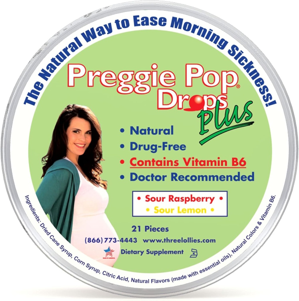 Preggie Pop Dryps plus 124; 21 Dryps + 124; Vitamin B6 til morgen Sygdom & Kvalme Relief under graviditeten 124; Sikker til gravide mor & Baby Dryp 124; Gluten Free Buddy 124; To Aromaer: Lemon & Hindbær