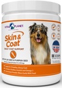 Vital Planet - Hud og Coat Powder supplement til hunde med cholin, Inositol, Pumpkin, Hør og Omega-3 Olier til at støtte en blød skinnende sund Coat og til sæsonbetinget allergier - 60 Scoops, 111g, 3.92oz