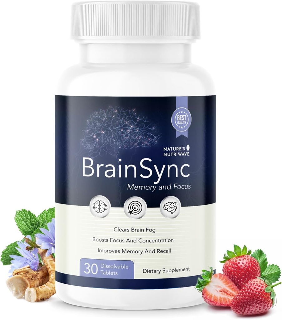 BrainSync Probiotisk tillæg - understøtter daglig wellness & Gut- Brain Balance - 3,6 milliarder CFU - 30 opløselige tabletter, 1 måned Tilgang