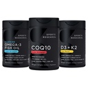 Sports Research 1250 mg Omega 3 Burpless Fish Oil fra Single- Source Wild Alaska Pollock, CoQ10 (200mg) Enhanced w / Coconut MCT Olie til bedre Absorption og 5000iu D-vitamin med 100mcg Mk7-vitamin K