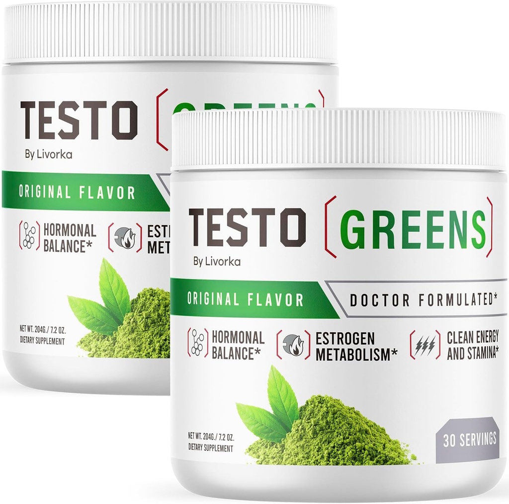 (2 Pack) Testo Green Powder - Testo Green, TestoGreens Powder, TestoGreens, TestoGreens Advanced Formel, Testo Green All Natural Formel, TestoGreens Powder Anmeldelser, 60 Servere til 2 måneder