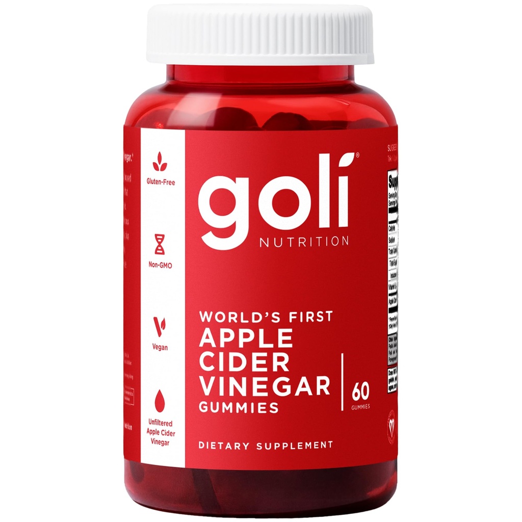 Goli Apple Cider Vinegas Gummy Vitamin - 60 Greve - Vitamin B12, Gelatin- Free, Gluten- Free, Vegan & Non- GMO