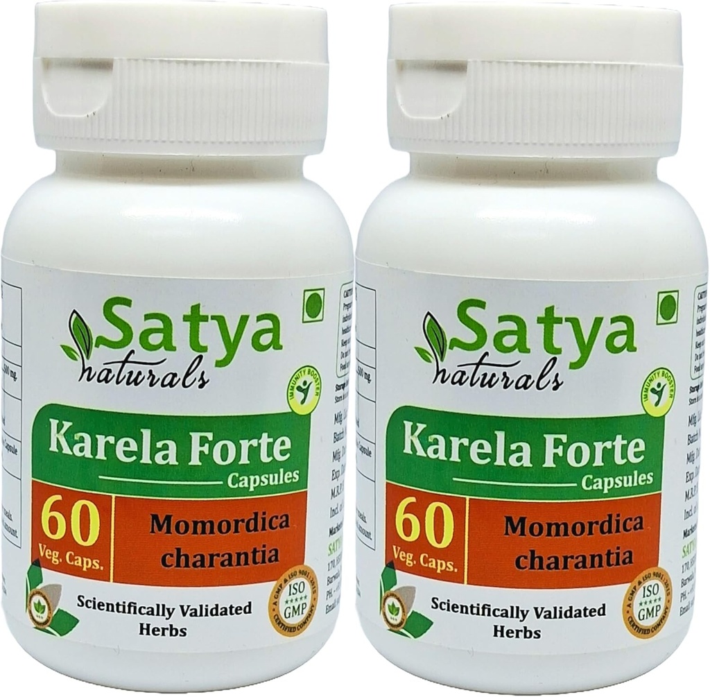 Bitter Melon Forte Capsule 500 mg. 60 Veg. Capsule Note 124; Karela (Momordica Charantia) Uddrag Kapsler til mænd og kvinder