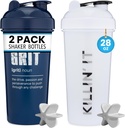 GOMOYO [2 Pack] 28oz Shaker Flaske med bevægelige Quotes (White Killin 'It & Navy Grit)