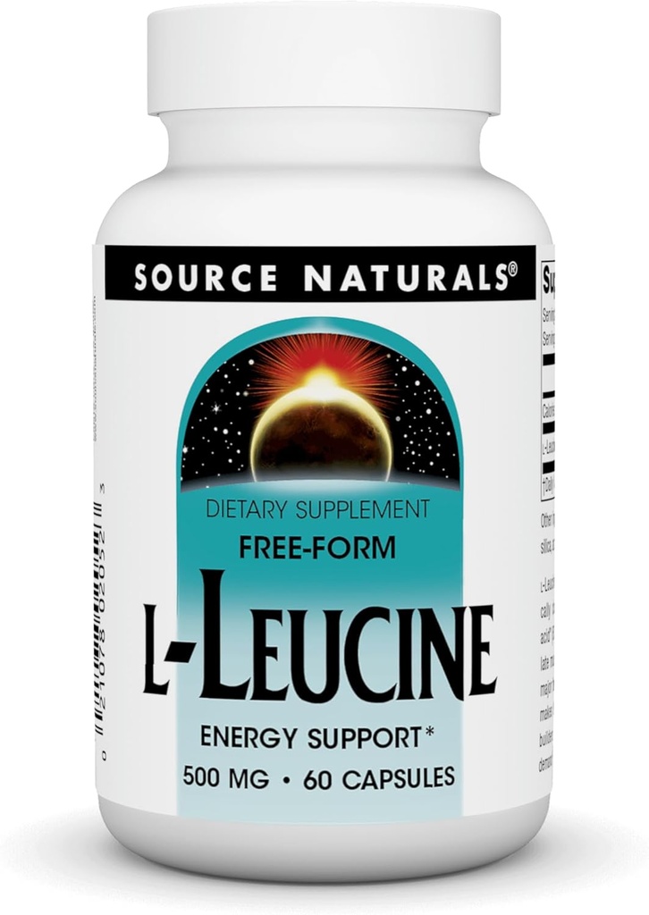 Source Naturals L- Leucin A Free Form Essential Aminosyretilskud til energistøtte - 60 kapsler