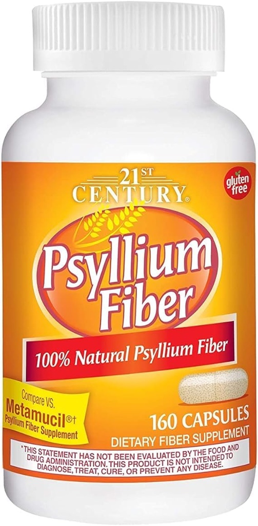 21. århundrede, Psyllium Fiber, 160 kapsler - 2pc