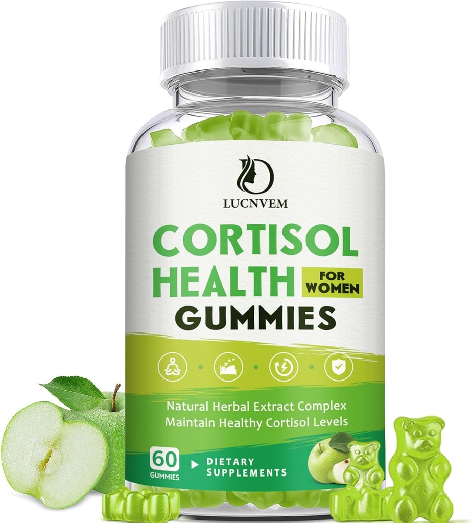 Cortisol Detox for kvinder Gummies, Cortisol Reducer Detox Manager, Magnesium Ashwagandha Rhodiola Rosea Herbal Complex for Mood / Focus & Sleep, Opretholde sunde Cortisol Niveauer - 30 Day Vegan Supply