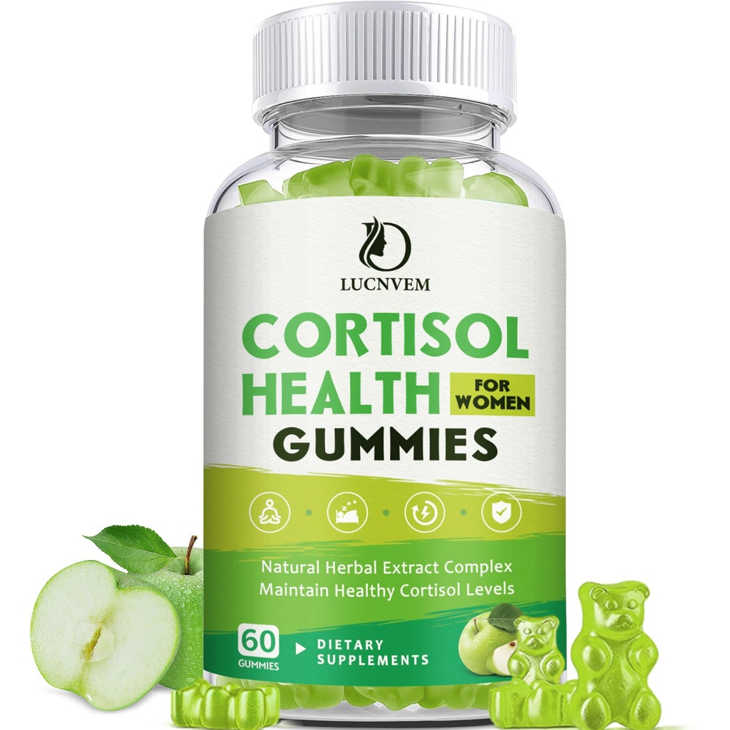 Cortisol Detox for kvinder Gummies, Cortisol Reducer Detox Manager, Magnesium Ashwagandha Rhodiola Rosea Herbal Complex for Mood / Focus & Sleep, Opretholde sunde Cortisol Niveauer - 30 Day Vegan Supply