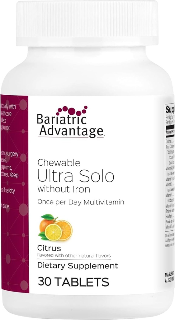 Bariatric Advantage - Chewable Ultra Solo Without Iron - Citrus - 30 Tablets (Pack of 1)