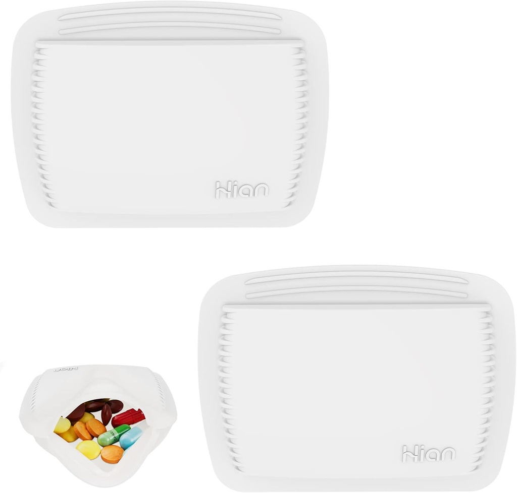 2 Stykker Pill Organizer Genanvendelige Pocket Pill sag Portable Open Pill Pouch Silicone Lille Pill Box Pill Container Pill Holder Pill Tasker Organiserende Medicin, Vitaminer, og tabletter til rejser (hvid)