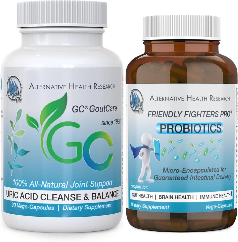 GC ® GoutCare and Friendly Fighters ® Probiotic: 30- Day Uric Acid & Inflammation Cleansing Package