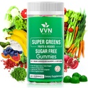 Sugar- Free Real Organic Fruits, Super Greens og Veggies Gumies Nærende & sunde grønne, frugter og grøntsager for forbedret immunitet, hud sundhed & energi Boost Buddy 124; 60 Vegansk Gumies