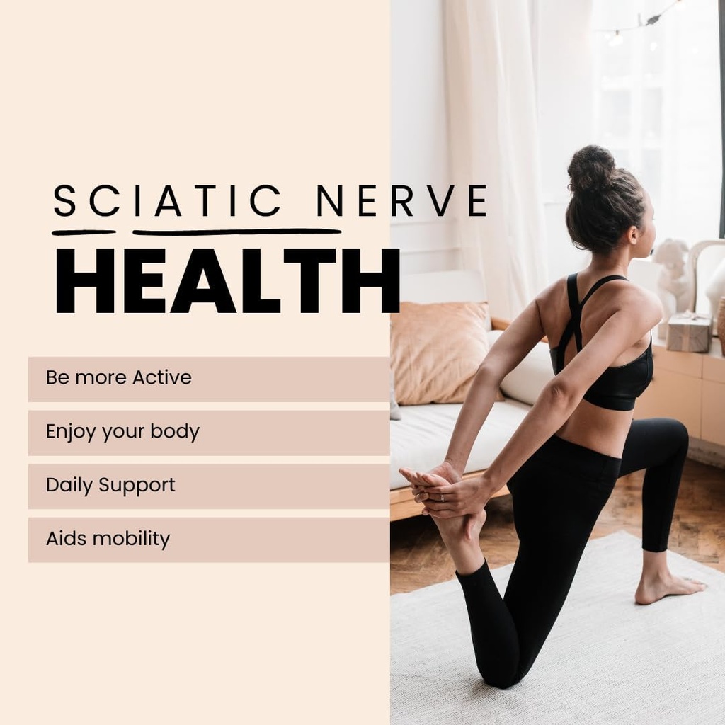 Sciatica Nerve Relief Support - Naturligt supplement til nedre ryg, Hip, og ben ubehag - fremmer nerve sundhed, mobilitet og Comfort - Herbal Blend til Sciatic Relief