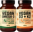 Vegan Omega 3 & Vegan Vitamin D3 + K2 Supplement Bundle - Plantbaserede DHA & EPA fedtsyrer, 4000 IE Vitamin D3 og 100mcg Vitamin K2 som Mk7