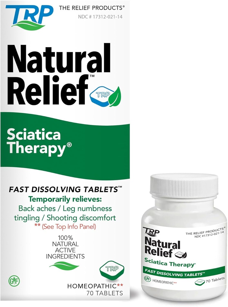 Relief produkter Sciatica terapi hurtig opløsning tabletter - 100% naturlige aktive ingredienser - 70 Tæl