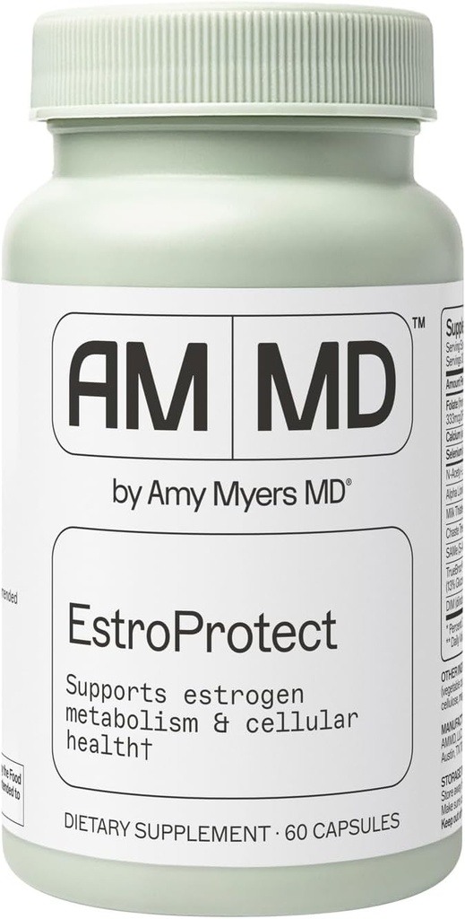 Amy Myers MD EstroProtect Supplement - Supports Estrogen Balance & Hormone Health - DIM, Calcium-D-Glucarate, Broccoli Seed Extract - 60 Capsules